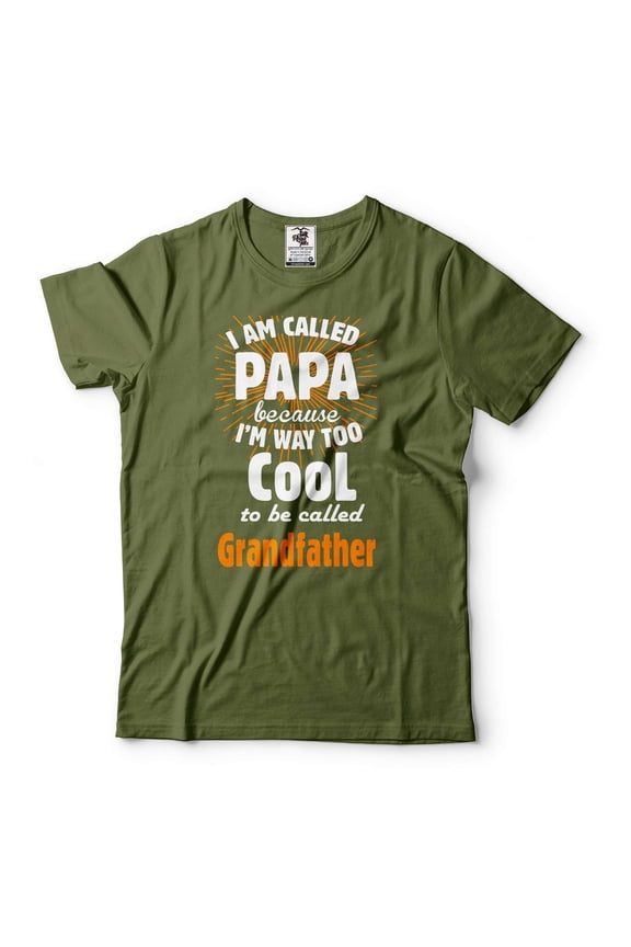 Mens Papa Shirt Grandfather Shirt Funny Grandpa Shirt Fathers Day Gift Tee Papa Gifts Gift For Men (X-Large Military Green)