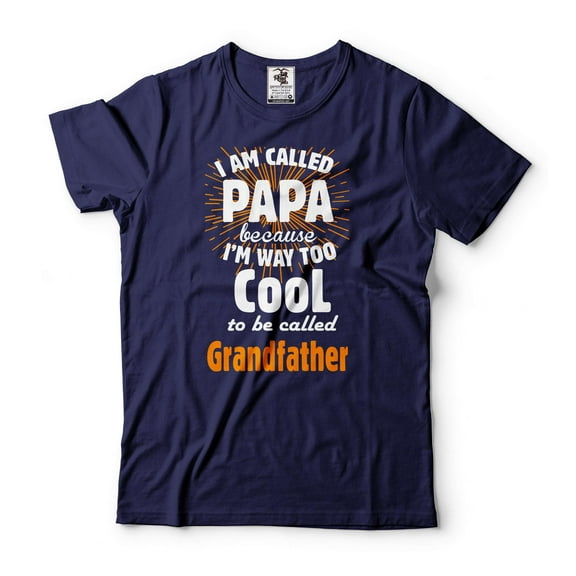 Mens Papa Shirt Grandfather Shirt Funny Grandpa Shirt Fathers Day Gift Tee Papa Gifts Gift For Men (XX-Large Navy Blue)
