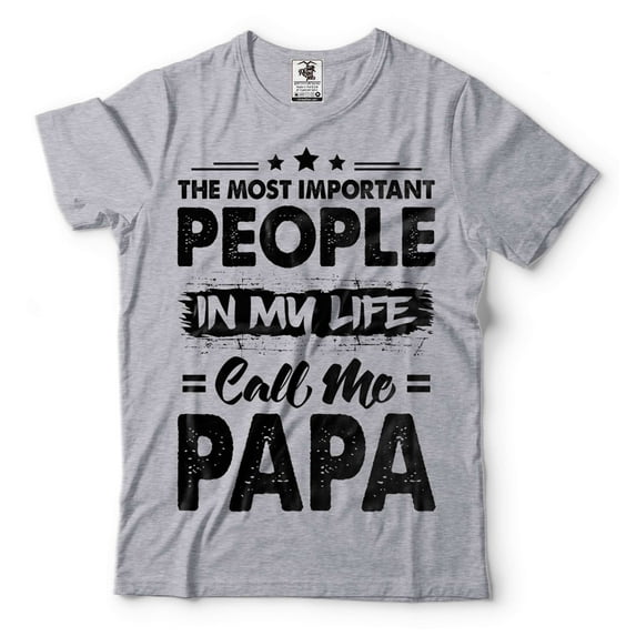 Mens Papa T-shirt Papa Birthday Tee Papa Gift Fathers Day Papa Shirt Father Shirt Dad Gifts (4X-Large Grey)