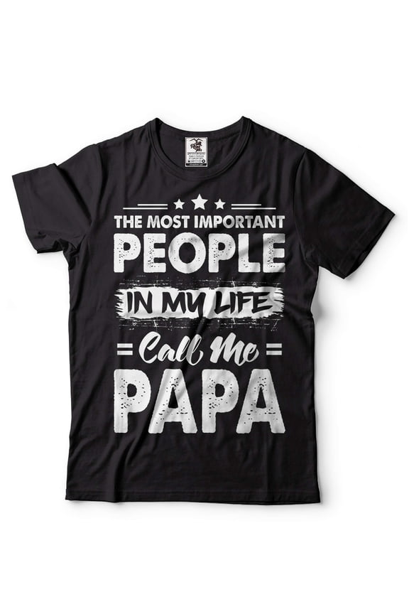 Mens Papa T-shirt Papa Birthday Tee Papa Gift Fathers Day Papa Shirt Father Shirt Dad Gifts (Small Black)