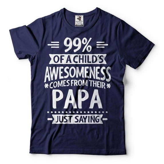 Mens Papa shirt Papa Shirts Father's Day Papa Tshirt Papa Gifts Funny Saying shirt New Papa Shirt (Medium Navy Blue)
