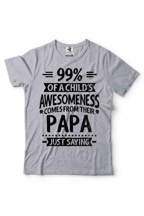 Mens Papa shirt Papa Shirts Father's Day Papa Tshirt Papa Gifts Funny Saying shirt New Papa Shirt (Small Grey)