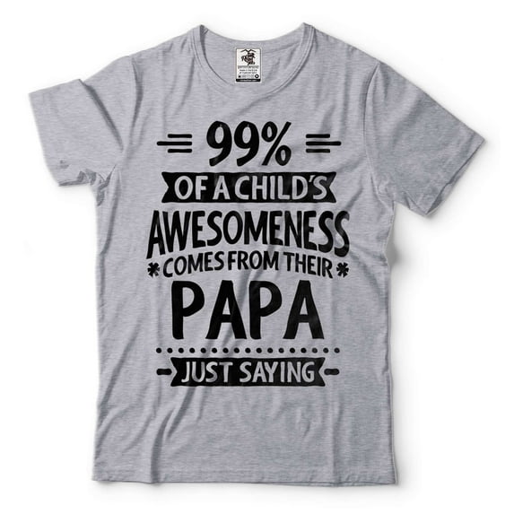 Mens Papa shirt Papa Shirts Father's Day Papa Tshirt Papa Gifts Funny Saying shirt New Papa Shirt (X-Large Grey)