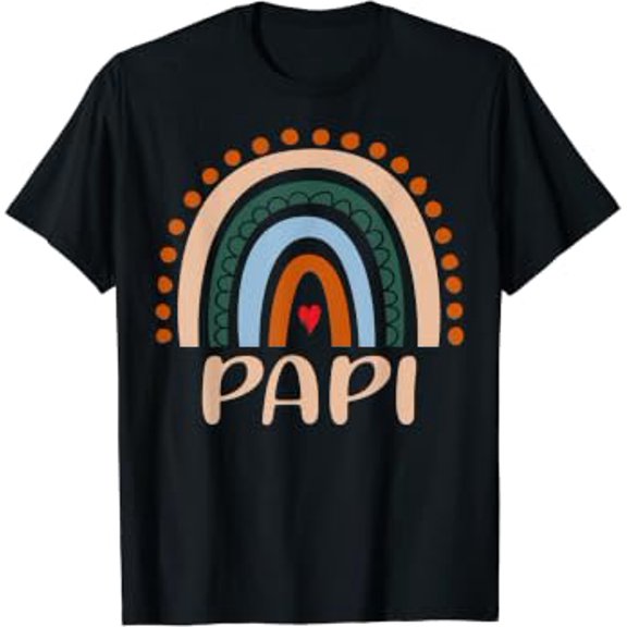 Mens Papi Rainbow, Boho Rainbow Papi, Cool Dad Fathers Day T-Shirt