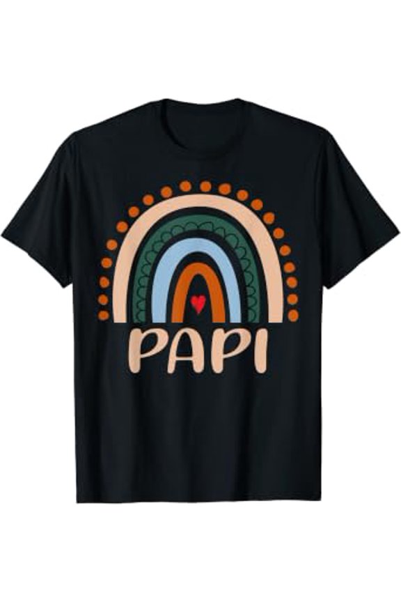 Mens Papi Rainbow, Boho Rainbow Papi, Cool Dad Fathers Day T-Shirt