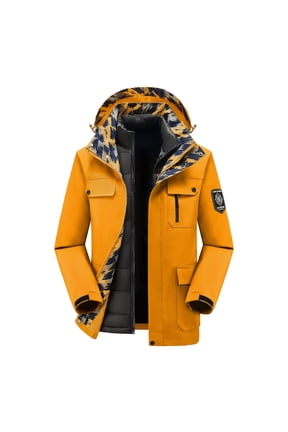 Mens Parka Coats with Hood,2 in 1 Winter Military Jackets UK Clearance Softshell Parka Jacket Full Zip Thickened Warm Coat Mid-Length Hooded Casual Outerwear Coats for Men Size 12-22