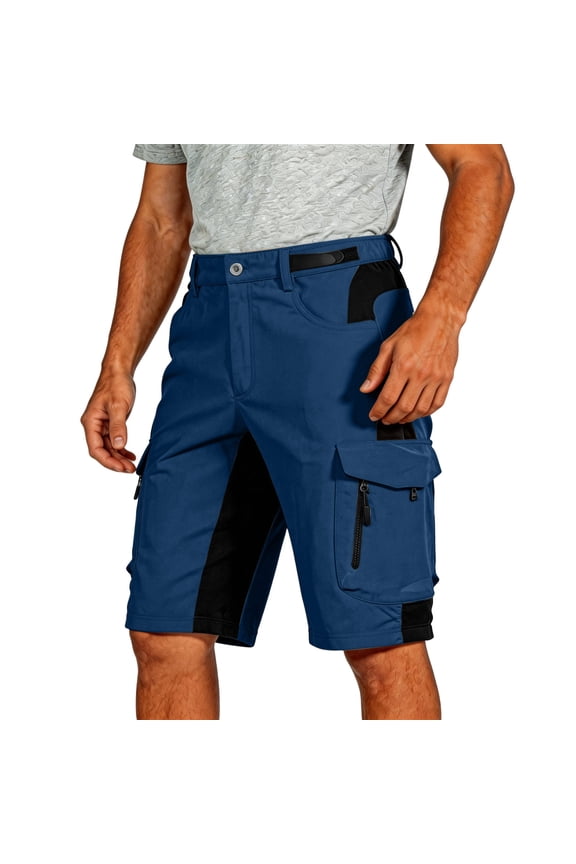 Mens Patchwork Cargo Shorts Stretch Lightweight Ripstop Outdoor Hiking Work Shorts