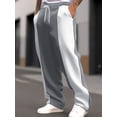 thumbnail image 1 of Mens Patchwork Sweatpants Elastic Waist Drawstring Loose Fit Joggers Lightweight Casual Active Running Pants Gray XL, 1 of 5