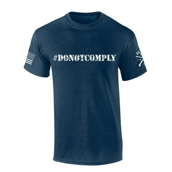 Mens Patriot Pride Tshirt #DoNotComply Do Not Comply Short Sleeve T-shirt Graphic Tee-Heather Navy-4xl