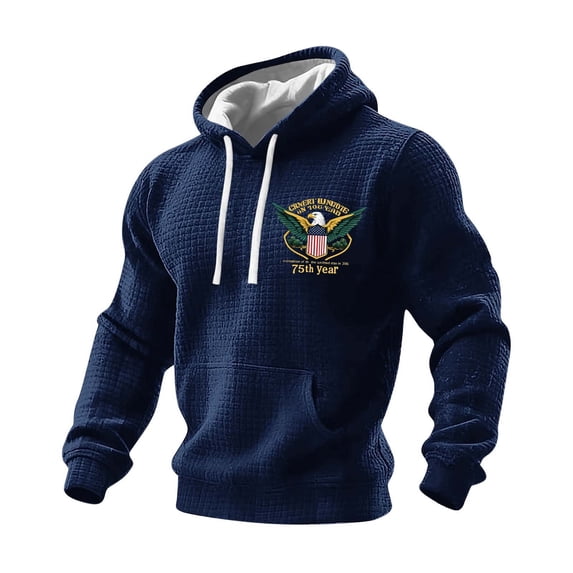 Mens Patriotic 4th of July Clothes 250 Year American Anniversary Sweatshirt Long Sleeve Waffle Hooded Pullover with Pocket