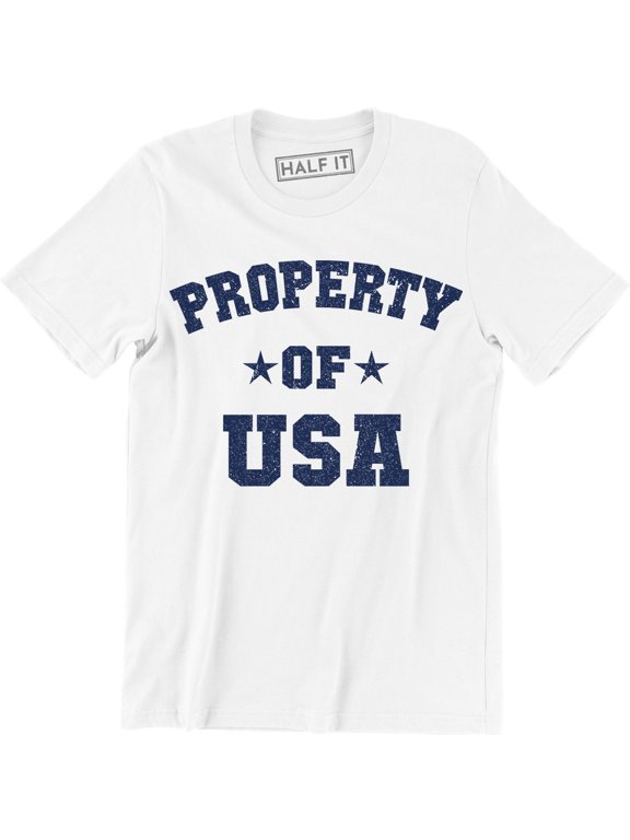 Mens Patriotic American Flag Property USA Army Support Troops T-Shirt