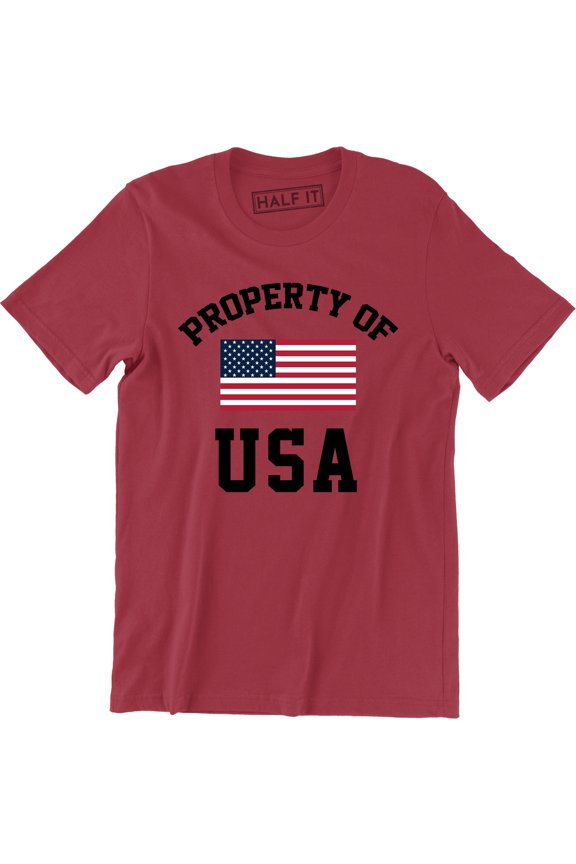 Mens Patriotic American Flag Property USA Army Support Troops Tee Shirt