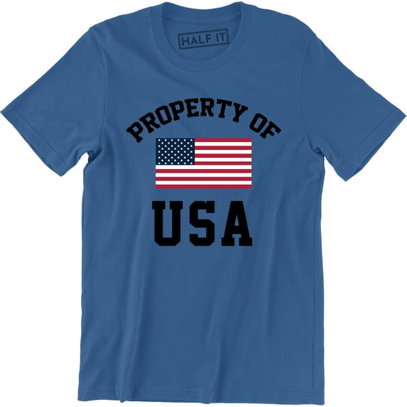 Mens Patriotic American Flag Property USA Army Support Troops Tee Shirt