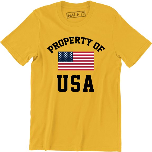 Mens Patriotic American Flag Property USA Army Support Troops Tee Shirt