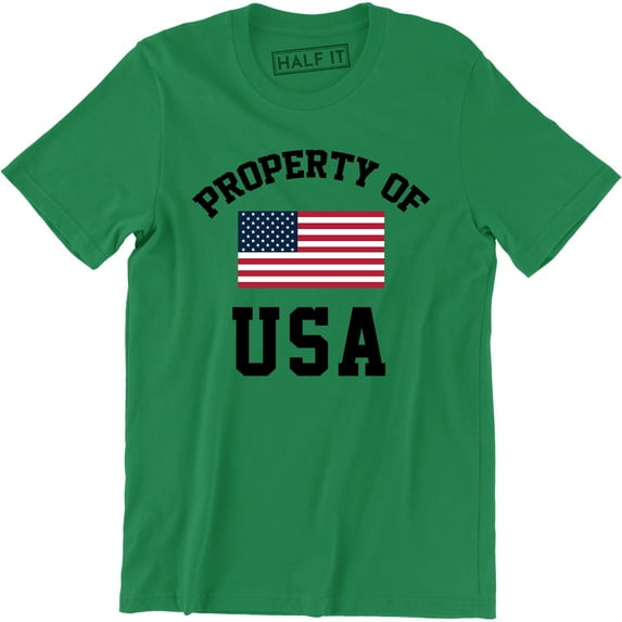 Mens Patriotic American Flag Property USA Army Support Troops Tee Shirt