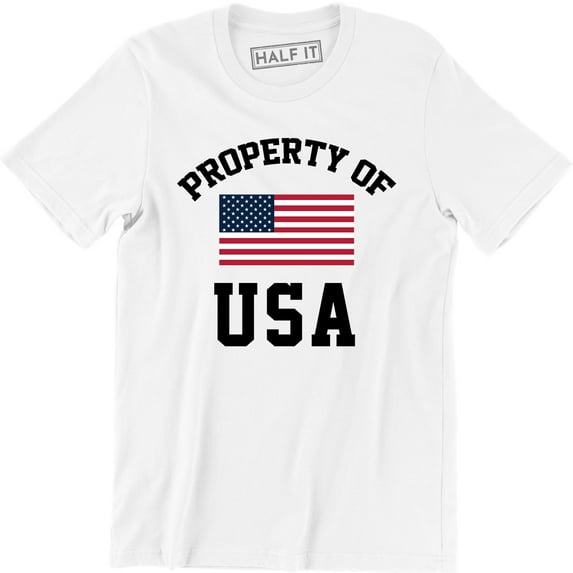 Mens Patriotic American Flag Property USA Army Support Troops Tee Shirt