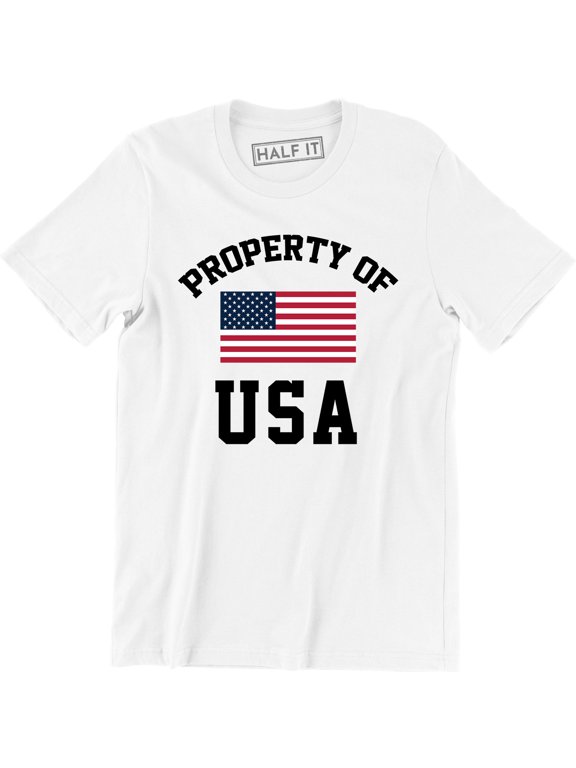 Mens Patriotic American Flag Property USA Army Support Troops Tee Shirt