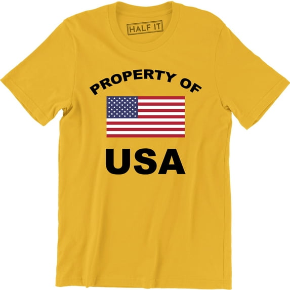 Mens Patriotic American Flag Property USA Army Support Troops Tee