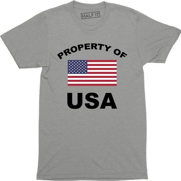 Mens Patriotic American Flag Property USA Army Support Troops Tee