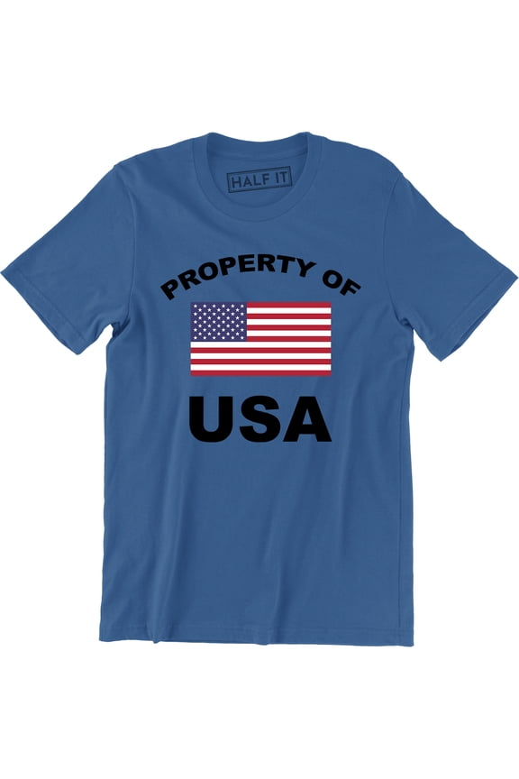 Mens Patriotic American Flag Property USA Army Support Troops Tee