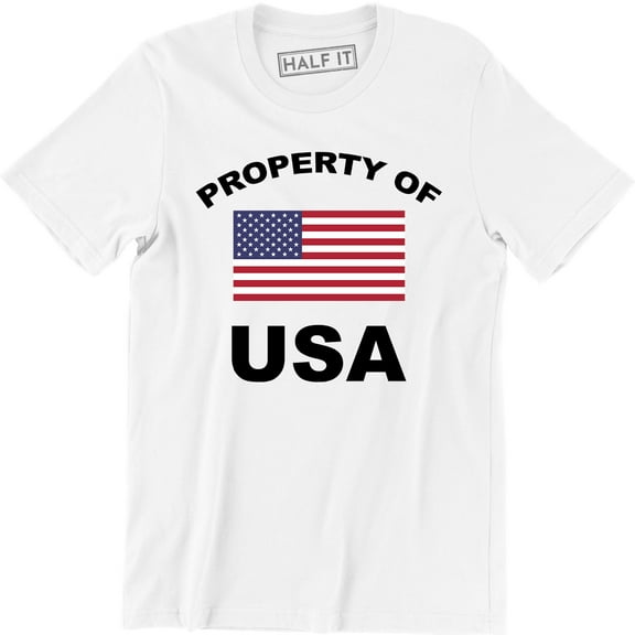 Mens Patriotic American Flag Property USA Army Support Troops Tee