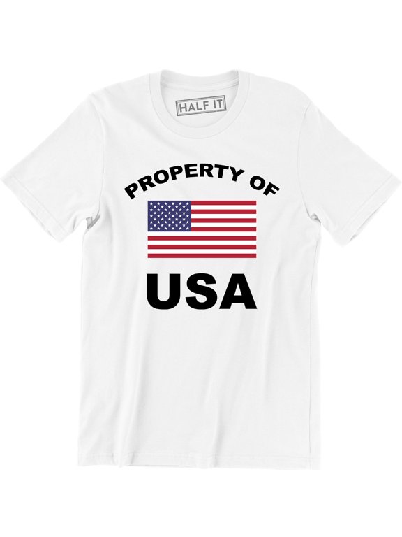 Mens Patriotic American Flag Property USA Army Support Troops Tee