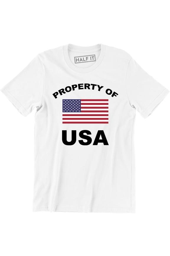 Mens Patriotic American Flag Property USA Army Support Troops Tee