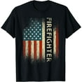 thumbnail image 1 of Mens Patriotic Firefighter Gifts American USA Flag Funny Fireman T-Shirt, 1 of 3