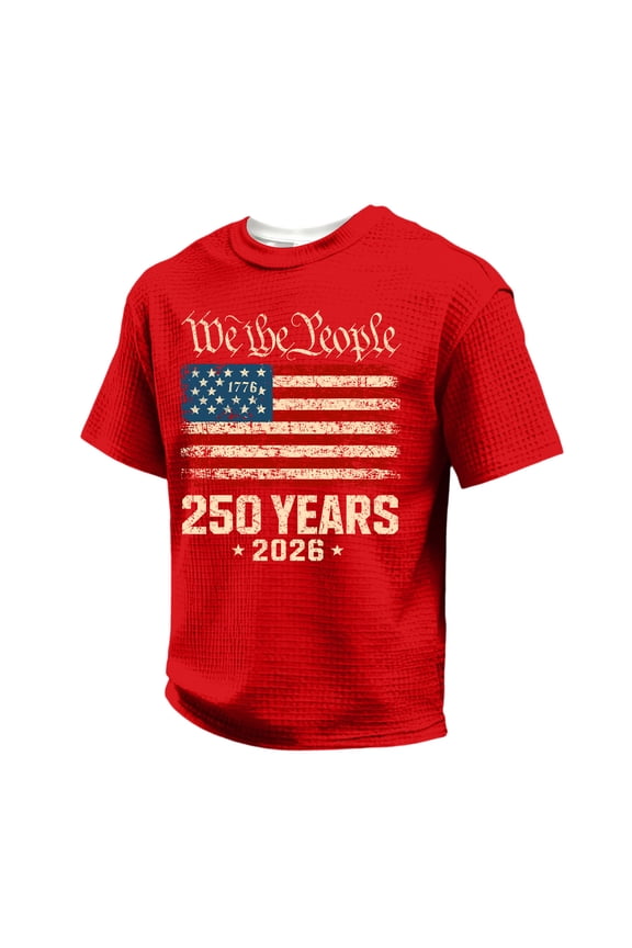 Mens Patriotic Shirt 250 Anniversary Usa Independence Day Shirts Short Sleeve Crew Neck Usa Flag T Shirts Graphic Big and Tall American Flag Tees Red XL