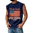 thumbnail image 1 of Mens Patriotic Shirts Independence Day 250 Anniversary Usa Shirt Crew Neck Graphic We the People Tank Tops Sleeveless Big and Tall Usa Flag T Shirts Black 3XL, 1 of 3