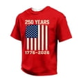 thumbnail image 1 of Mens Patriotic Shirts Independence Day 250 Anniversary Usa Shirt Short Sleeve Crew Neck 1776 - 2026 T Shirts Graphic Loose Usa Flag Tees Red 2XL, 1 of 4