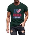 thumbnail image 1 of Mens Patriotic T Shirts 250 Year American Anniversary Shirt Usa Flag Print Round Neck Tops Muscle Short Sleeve Tees 4th of July Outfits, 1 of 5