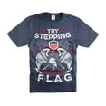 thumbnail image 1 of Mens Patriotic T-shirt Try Stepping On This Flag Shirt USA Patriotic Shirt 4th Of July Shirt (X-Large Navy Blue), 1 of 6