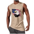 thumbnail image 1 of Mens Patriotic Tank Tops 4th of July Cutoff Graphic Gym Workout Tanks Workout Sleeveless Muscle Shirts Khaki, M, 1 of 5