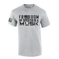 thumbnail image 1 of Mens Patriotic Tshirt Freedom Of Speech Is A Musk American Flag Elon Graphic Short Sleeve T-shirt Graphic Tee-Sports Grey-xxl, 1 of 4