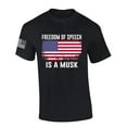 thumbnail image 1 of Mens Patriotic Tshirt Freedom Of Speech Is A Musk Grunge American FlagElon Graphic Short Sleeve T-shirt Graphic Tee-Black-small, 1 of 4