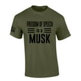 thumbnail image 1 of Mens Patriotic Tshirt Freedom Of Speech Is A Musk Minimalist Stripes Elon Graphic Short Sleeve T-shirt Graphic Tee-Military-4xl, 1 of 4