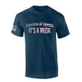 thumbnail image 1 of Mens Patriotic Tshirt Freedom of Speech Is A Musk American Flag Text Elon Graphic Short Sleeve T-shirt Graphic Tee-Heather Navy-5xl, 1 of 4