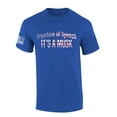thumbnail image 1 of Mens Patriotic Tshirt Freedom of Speech Is A Musk American Flag Text Elon Graphic Short Sleeve T-shirt Graphic Tee-Heather Royal-6xl, 1 of 4