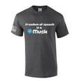 thumbnail image 1 of Mens Patriotic Tshirt Freedom of Speech Is A Musk Elon Graphic Short Sleeve T-shirt Graphic Tee-Heather Grey-xl, 1 of 4