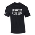 thumbnail image 1 of Mens Patriotic Tshirt Unvaxxed and Over Taxed Funny Short Sleeve T-shirt-Black-6xl, 1 of 1