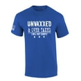 thumbnail image 1 of Mens Patriotic Tshirt Unvaxxed and Over Taxed Funny Short Sleeve T-shirt-Heather Royal-5xl, 1 of 1