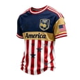 thumbnail image 1 of Mens Patriotic USA Flag Print Soccer Jersey Shirts 2026 National Team Short Sleeve Crew Neck T-Shirt, Trendy Streetwear Football Fan Apparel, 1 of 6