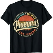 Mens Pawpaw The Man The Myth The Legend Vintage Retro Fathers Day T-Shirt
