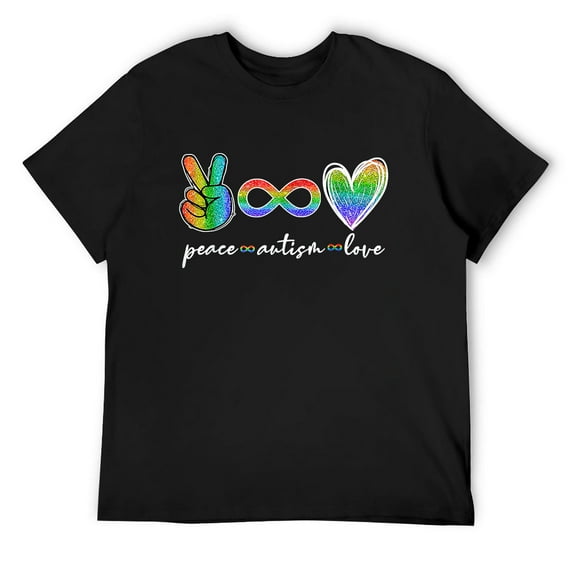 Mens Peace Autism Love Infinity Symbol Autism Awareness T-Shirt Black 4X-Large