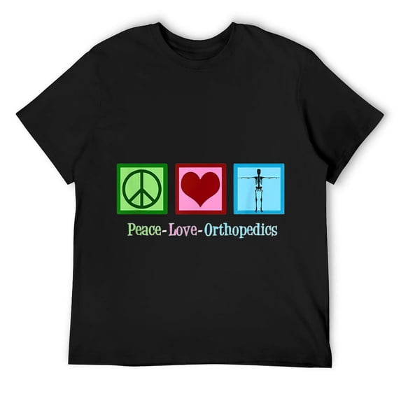 Mens Peace Love Orthopedics - Cute Orthopedist T-Shirt Black 2X-Large