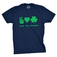 thumbnail image 1 of Mens Peace Love Shenanigans T Shirt Funny Novelty Saint Patricks Day Tee Graphic Tees, 1 of 7