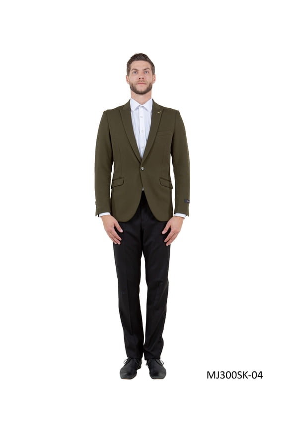 Mens Peak Lapel Blazer Only Solid Pattern