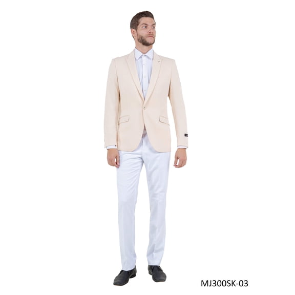Mens Peak Lapel Blazer Only Solid Pattern