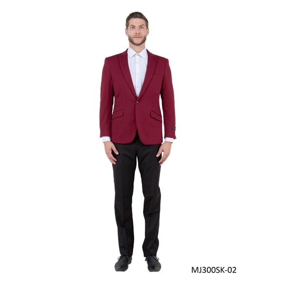 Mens Peak Lapel Blazer Only Solid Pattern